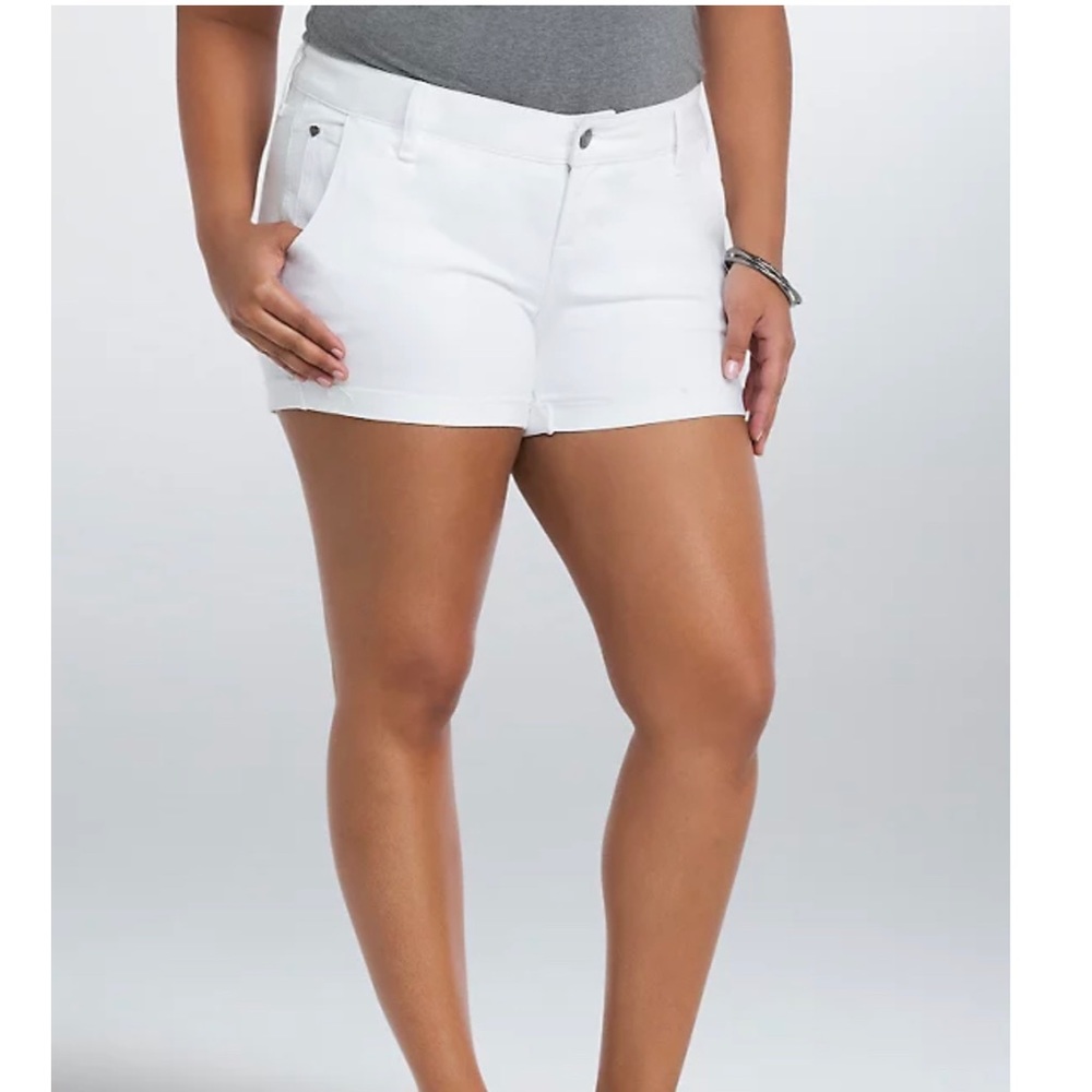 White denim torrid shorts
